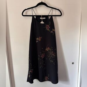 Dalia Spaghetti Strapped Floral Black Slip Dress Size XS